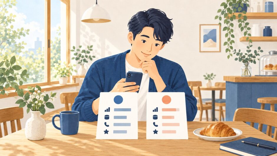 イラスト：自分に合うスマホプランを選ぶ
