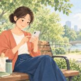 イラスト：スマートフォンの使い方を見直す