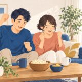 イラスト：スポーツ観戦を楽しむ