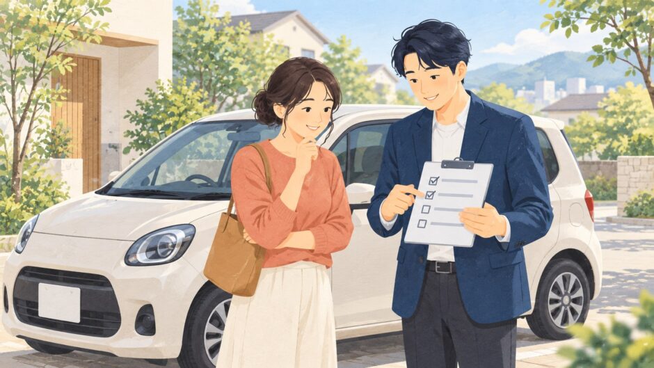 イラスト：車の売却を検討する
