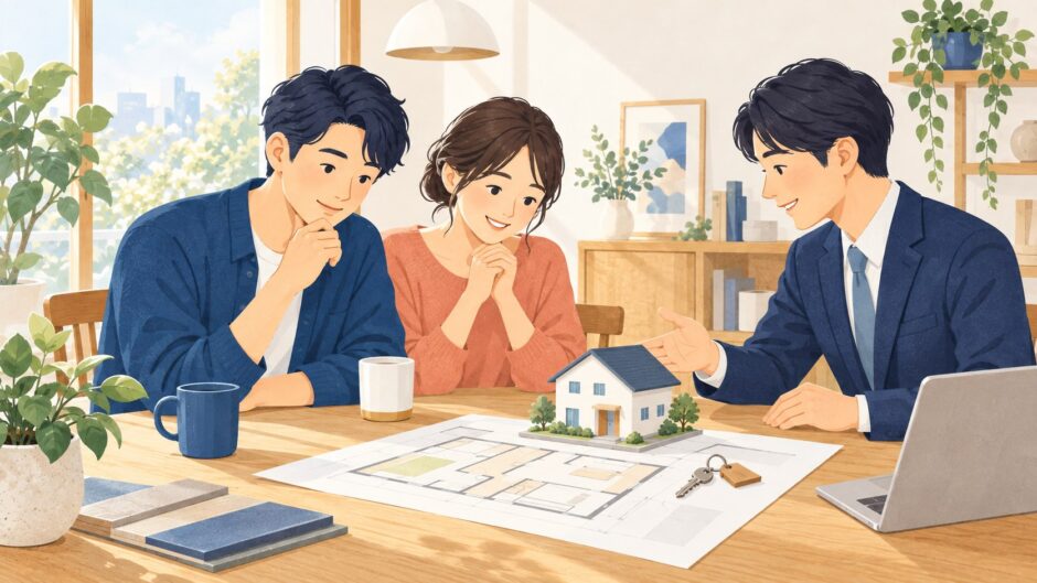 イラスト：住まいの条件を見比べる