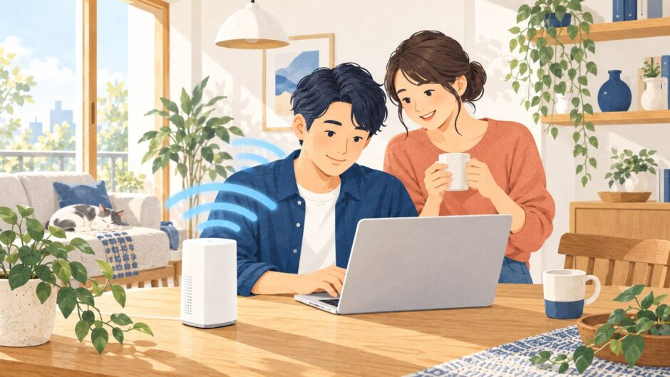 イラスト：置くだけのルーターを検討する