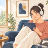 イラスト：自宅で配信コンテンツを楽しむ