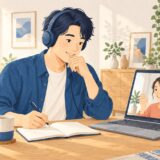 イラスト：オンライン英会話で話す
