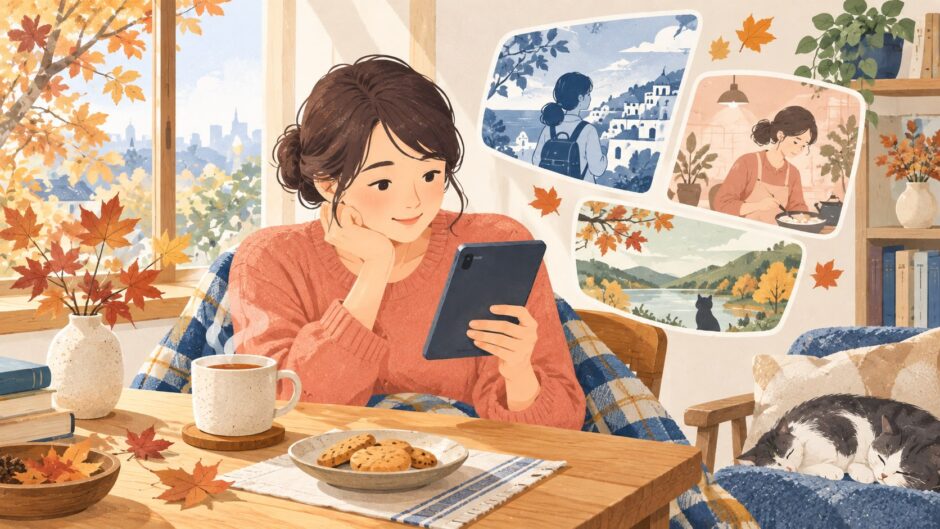 イラスト：秋の電子コミックを楽しむ