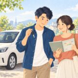 イラスト：車の利用方法を検討する