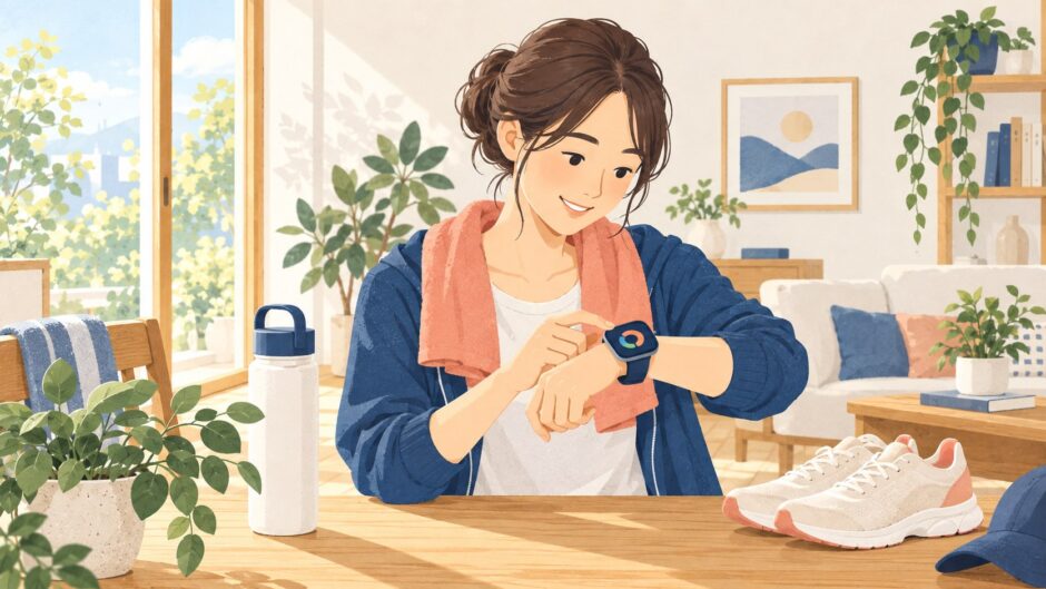 イラスト：日々の健康記録を確認する