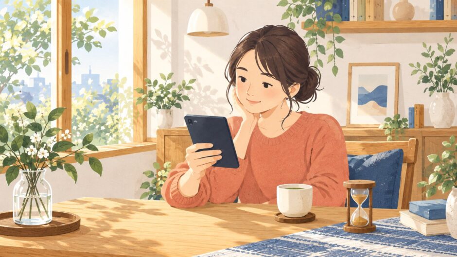イラスト：短い読書時間を楽しむ