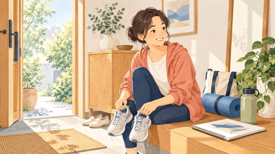 イラスト：趣味と運動のある週末