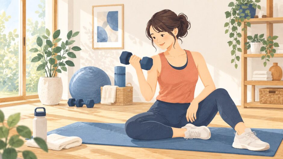 イラスト：無理なく筋トレを続ける