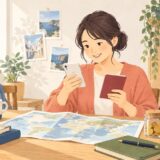 イラスト：旅行とポイントを計画する