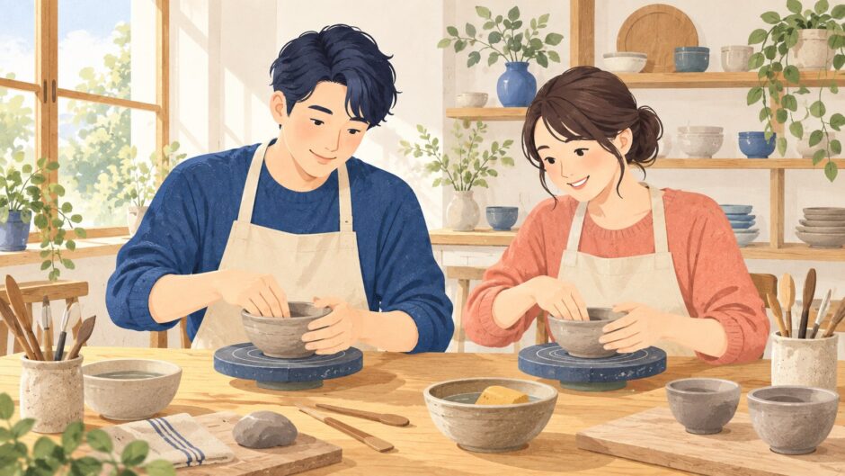 イラスト：休日の体験を楽しむ