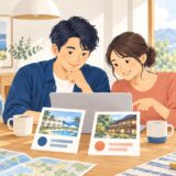 イラスト：旅の予約プランを比較する