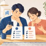 イラスト：2つのスマホプランを比較する